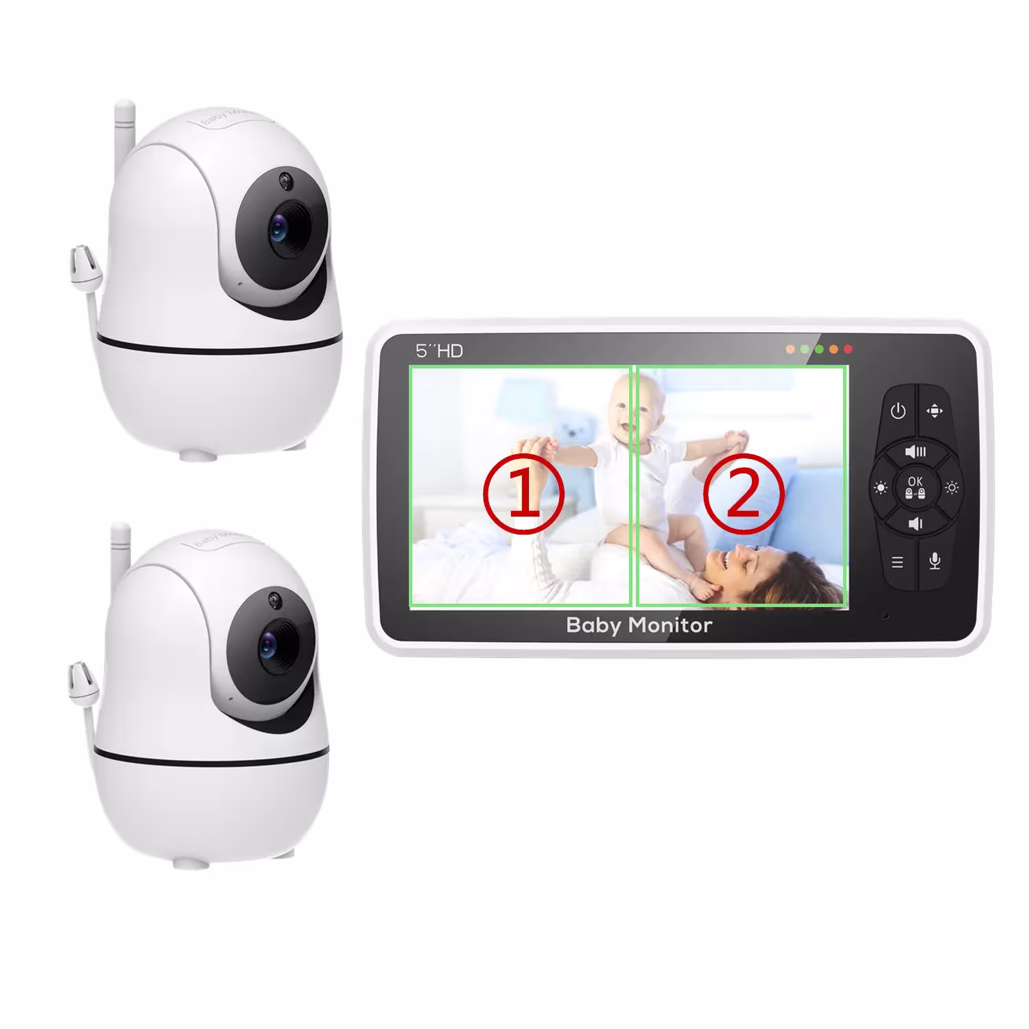 monitor per bambini con due telecamere