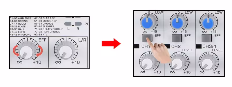 4-channel audio mixer