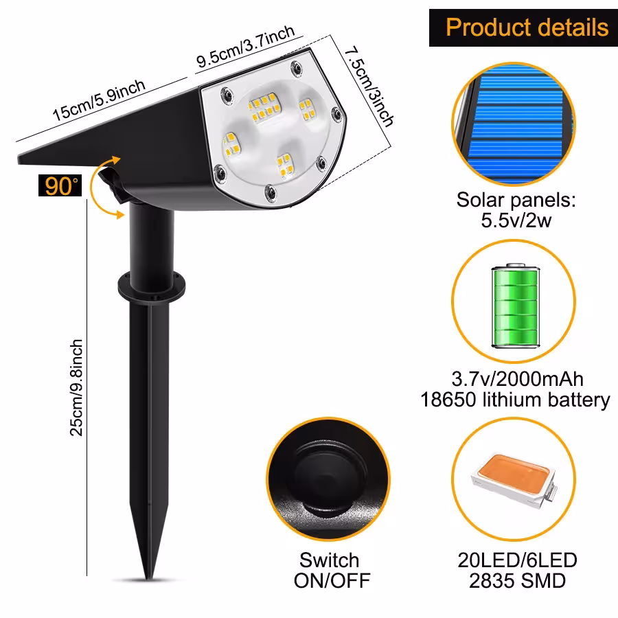 projecteurs solaires extérieurs