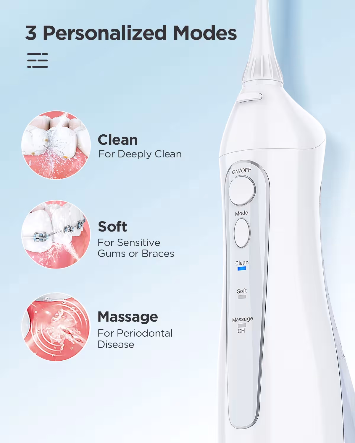 Brosse à dents électrique avec jet d'eau