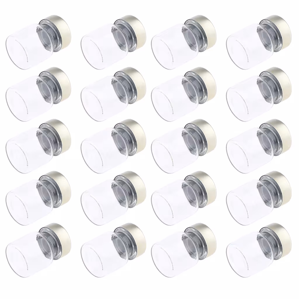 20 flacons de sérum stériles vides en verre scellé, récipients pour liquides transparents 20 flacons de sérum stériles vides en verre scellé, récipients pour liquides transparents