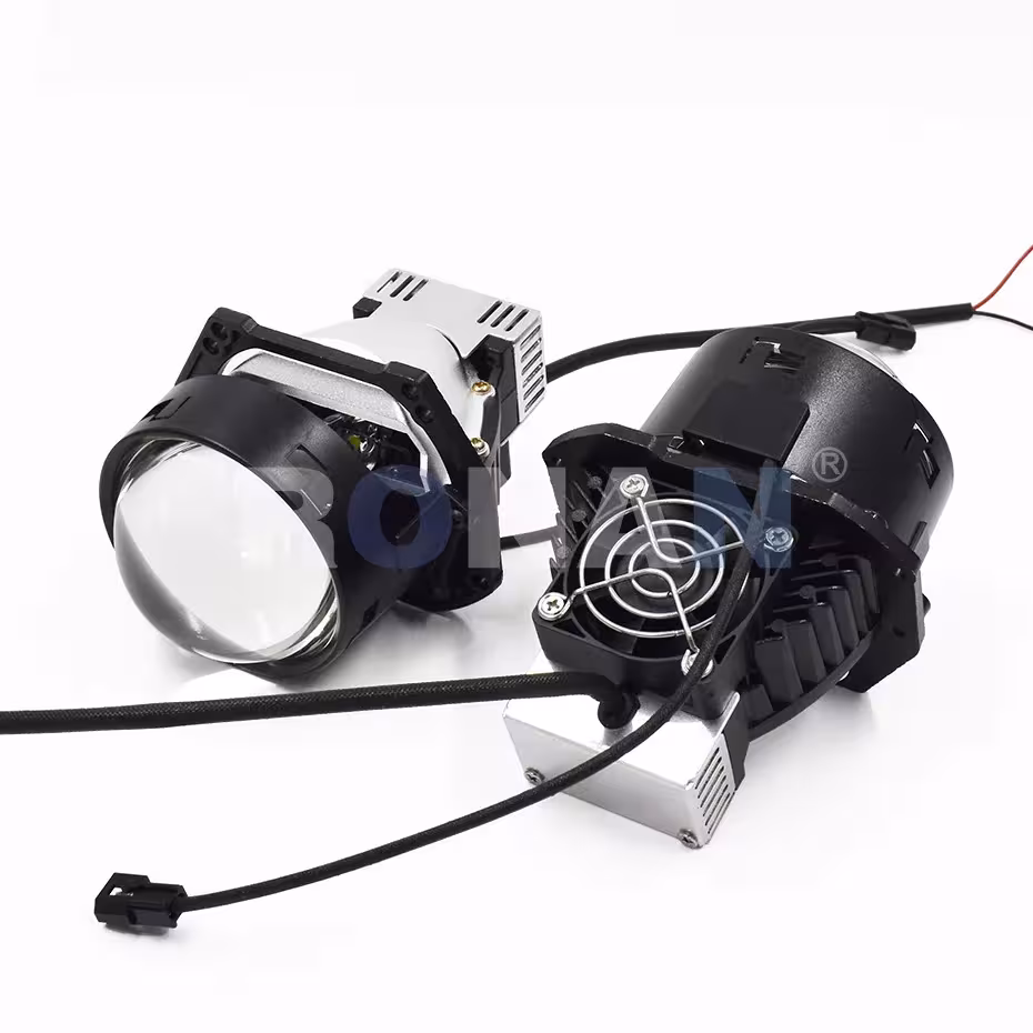 Bi-LED projector lens for car