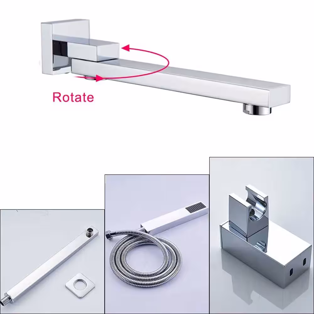 wall-mounted rain shower faucet