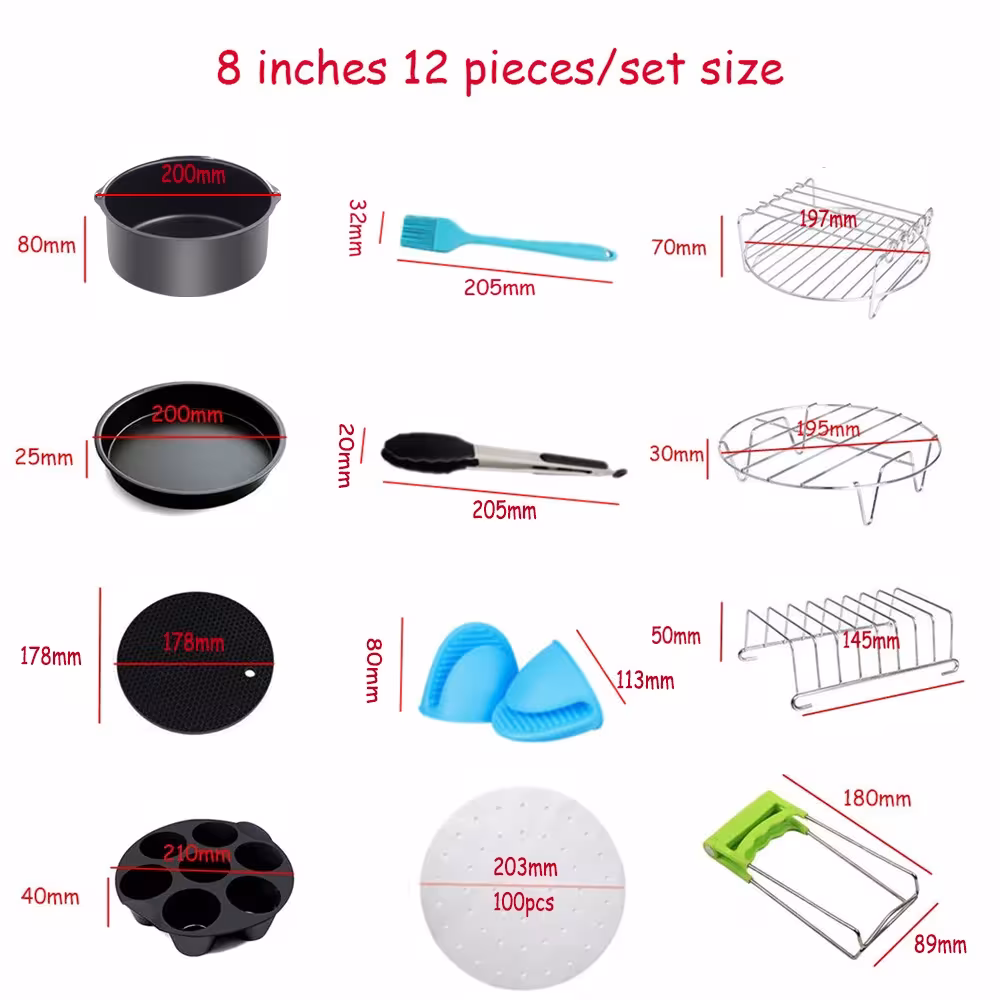 set di accessori per friggitrice ad aria
