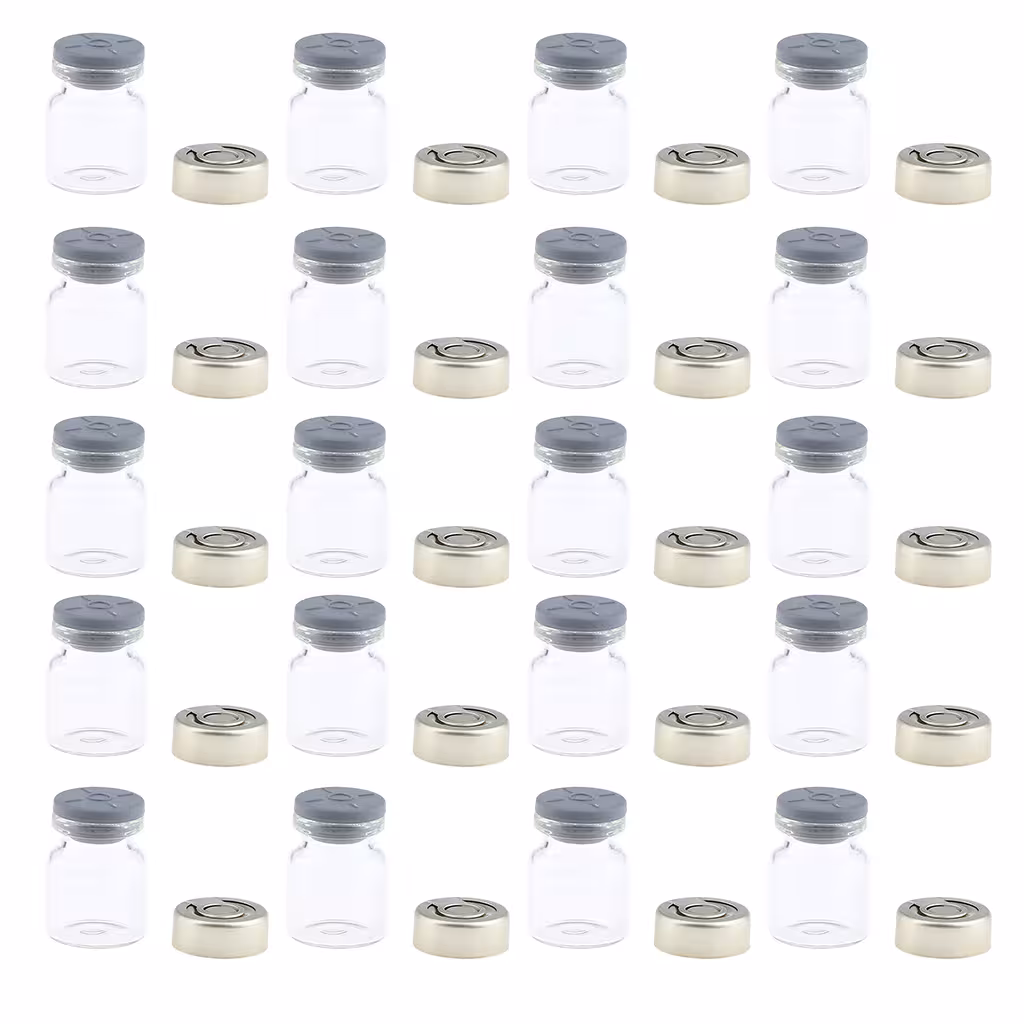20 flacons de sérum stériles vides en verre scellé, récipients pour liquides transparents 20 flacons de sérum stériles vides en verre scellé, récipients pour liquides transparents