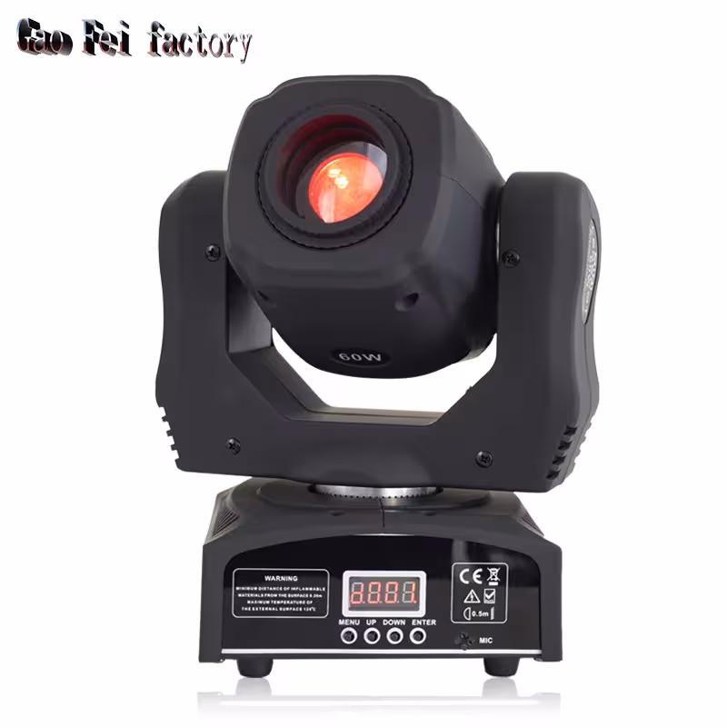 60W Mini LED Spot Moving Head Light Lyre Gobo Projector Disk Light