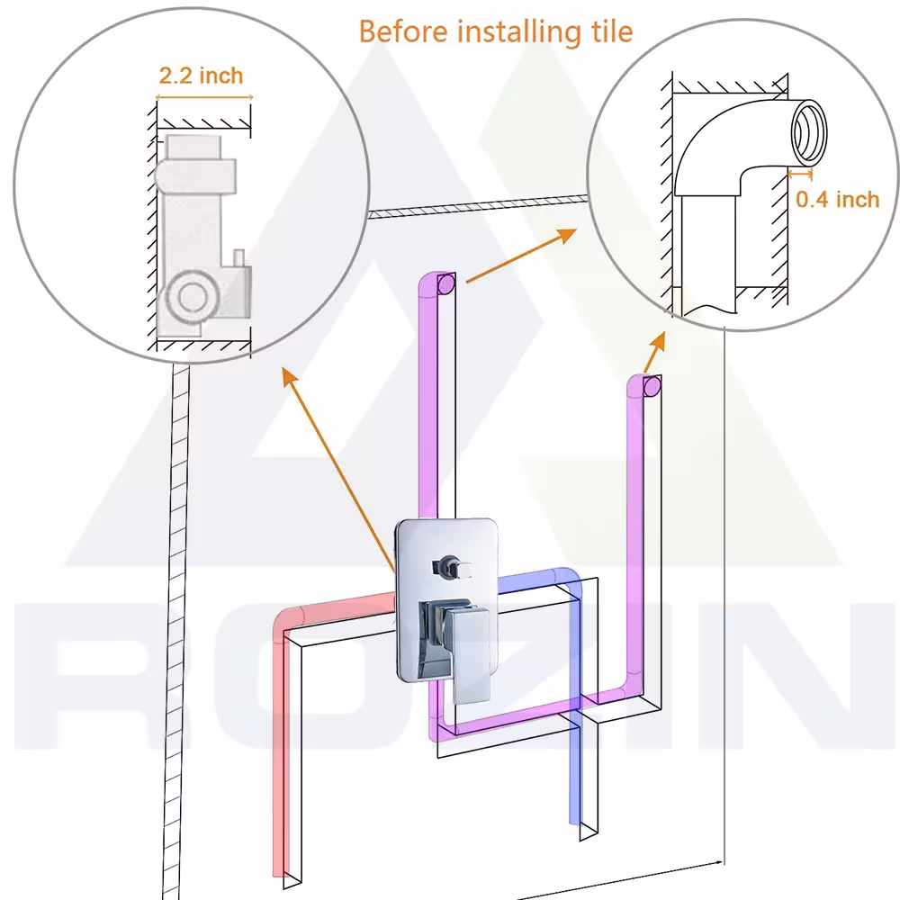 wall-mounted rain shower faucet