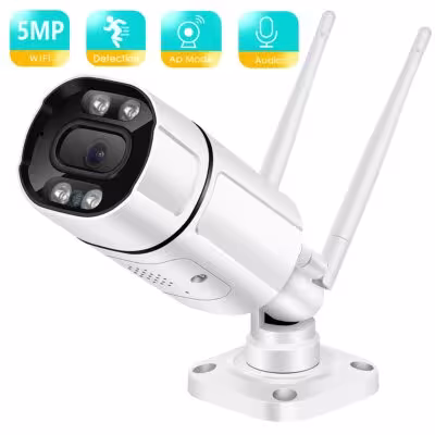 Telecamera IP esterna BESDER 5MP WiFi con rilevamento umano dell'intelligenza artificiale