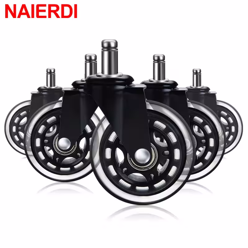 NAIERDI 5 piezas sillas giratorias de goma 3 pulgadas 60kg