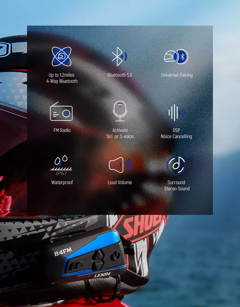 motociclista casco Bluetooth