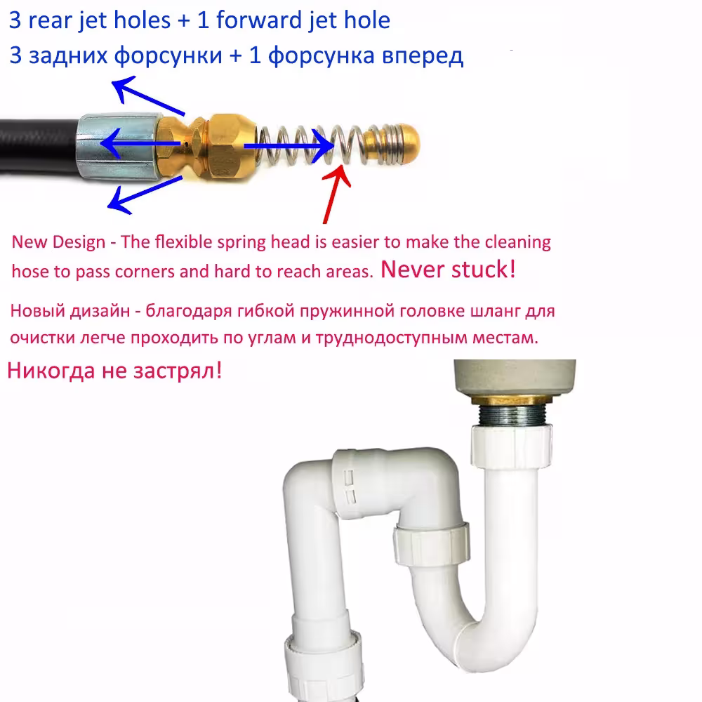 manguera de limpieza de presión para aguas residuales