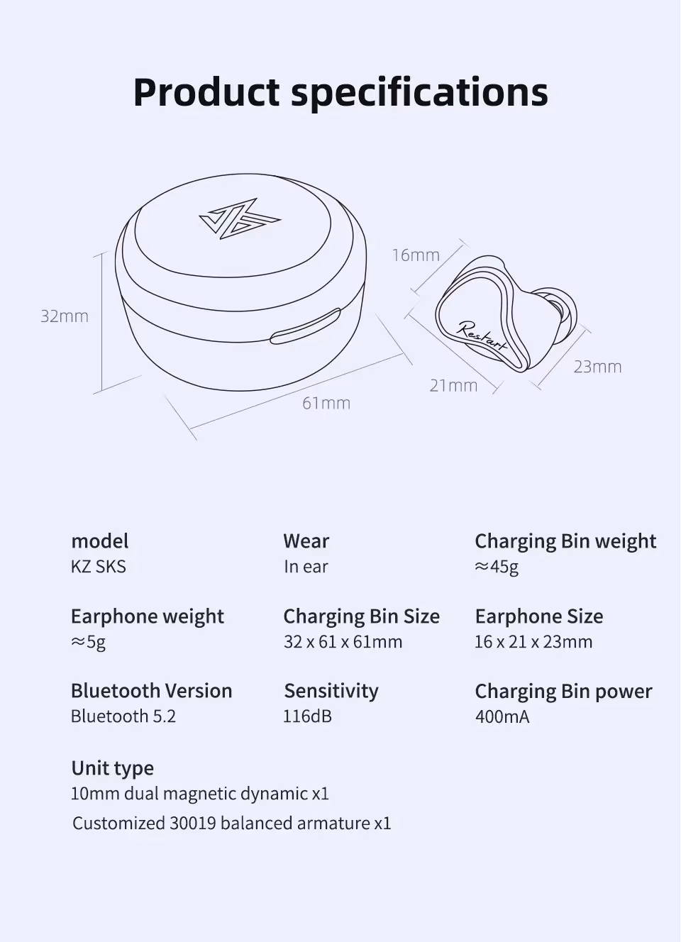 Bluetooth 5.2 ausinės su triukšmo slopinimu