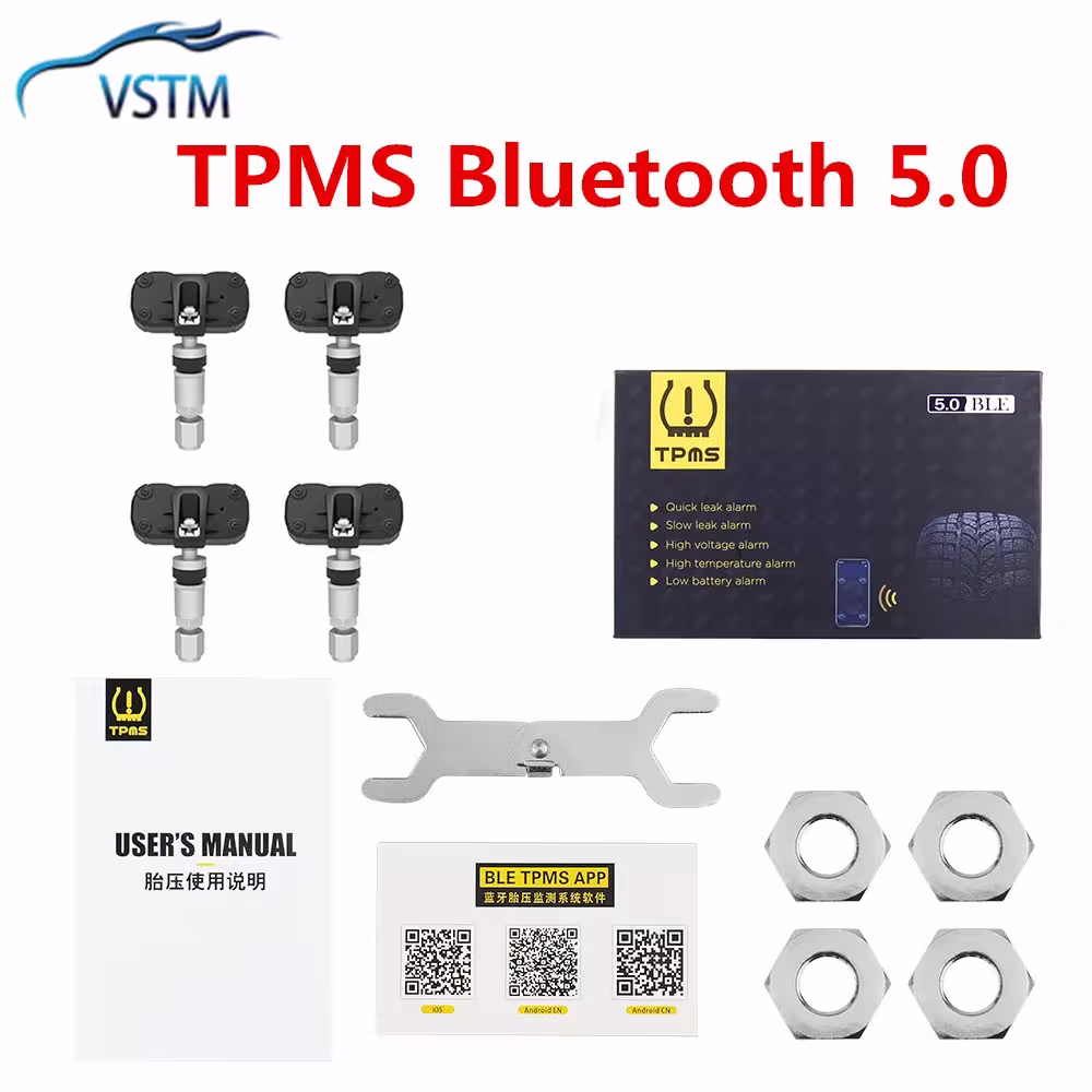 Motorcycle Tire Pressure Monitoring System TPMS Bluetooth 5.0 Android iOS