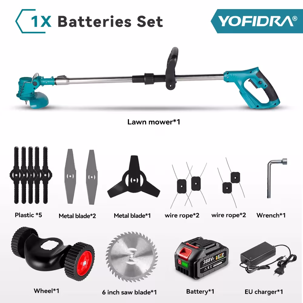 YOFIDRA electric cordless trimmer 100-135cm with Makita 18V battery