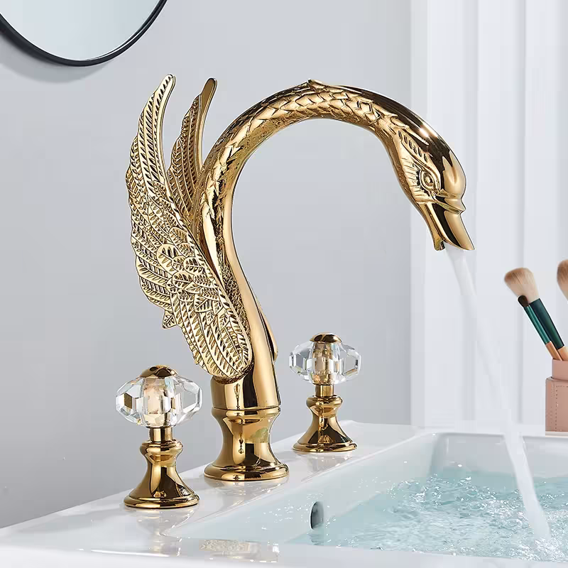 robinet de salle de bain en cristal