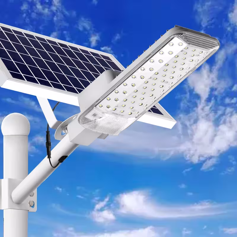 Solar-powered LED street light with remote control
