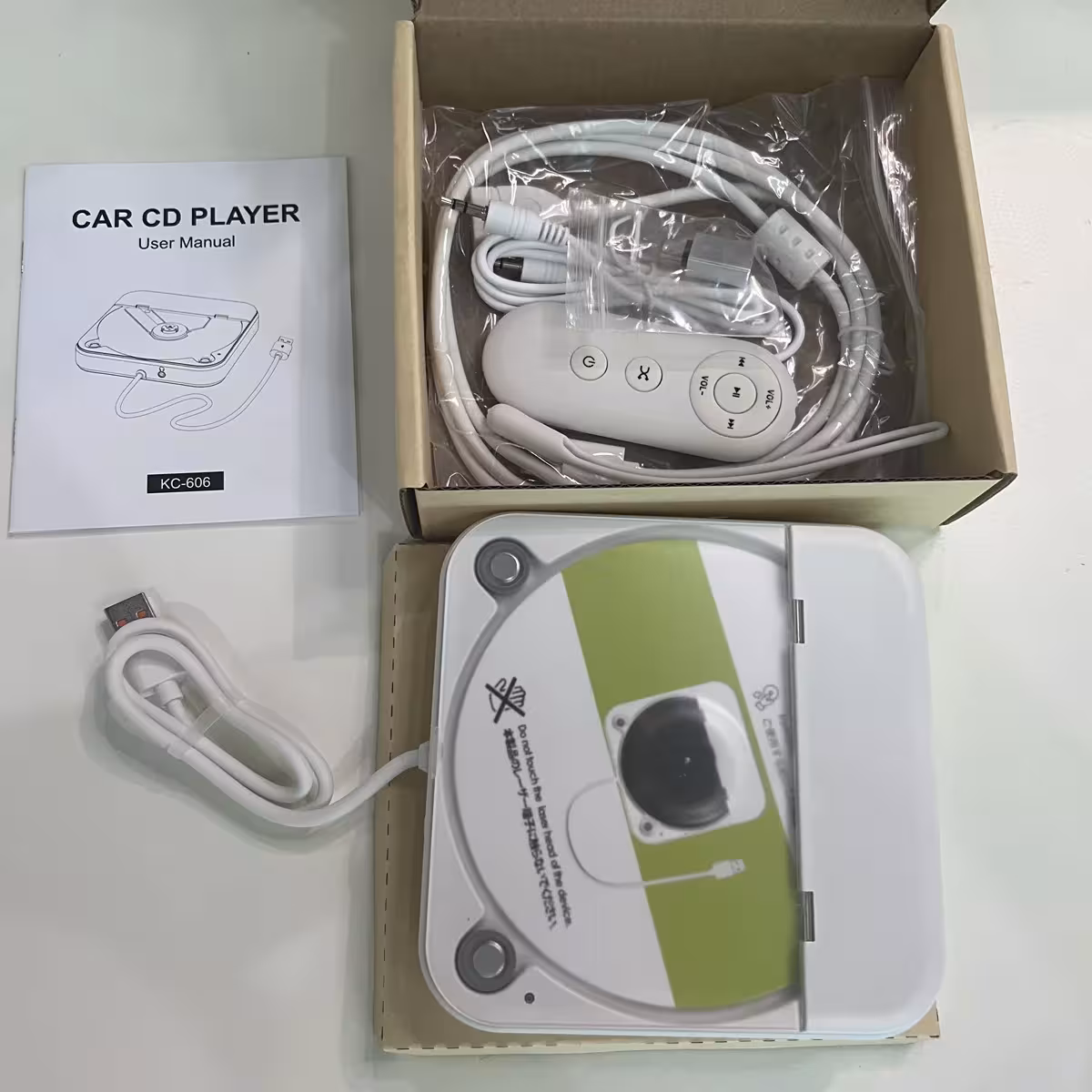 Portable car CD player.
