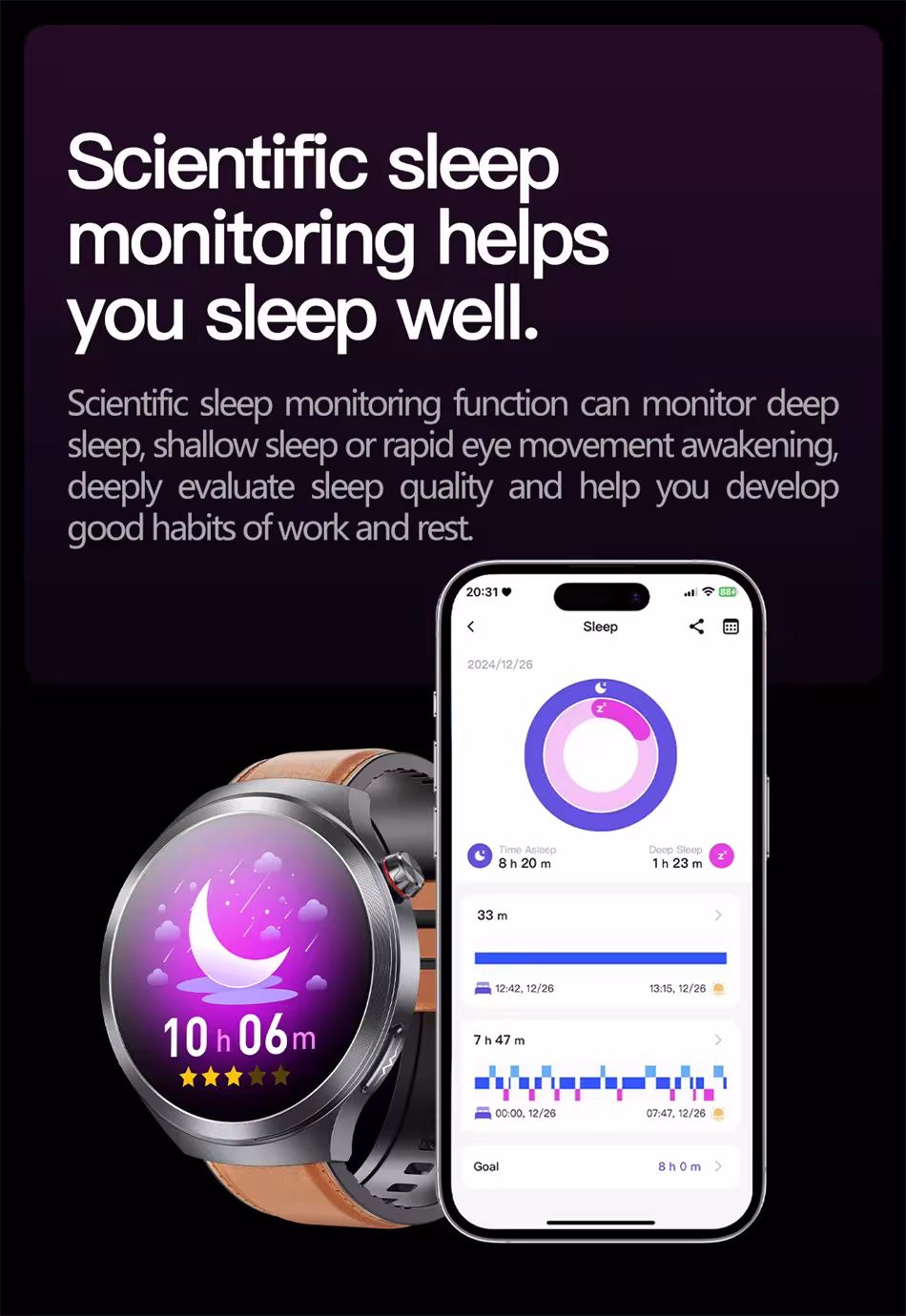 Montre intelligente avec verre saphir