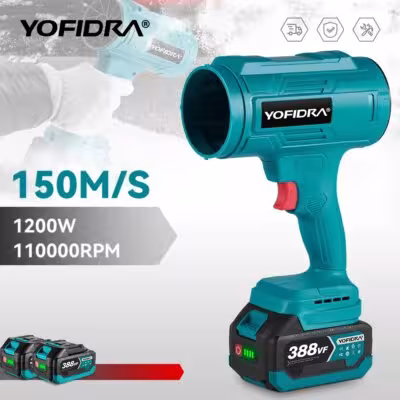 YOFIDRA 1200W 18V Ventilador Turbo Eléctrico Pistola de Aire Secador de Coche
