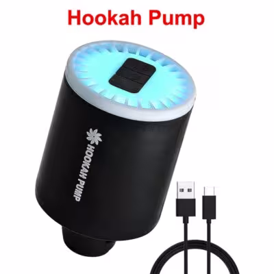 Elektrinis Hookah Siurblio Rinkinys Su RGB LED Šviesomis Pakraunamas