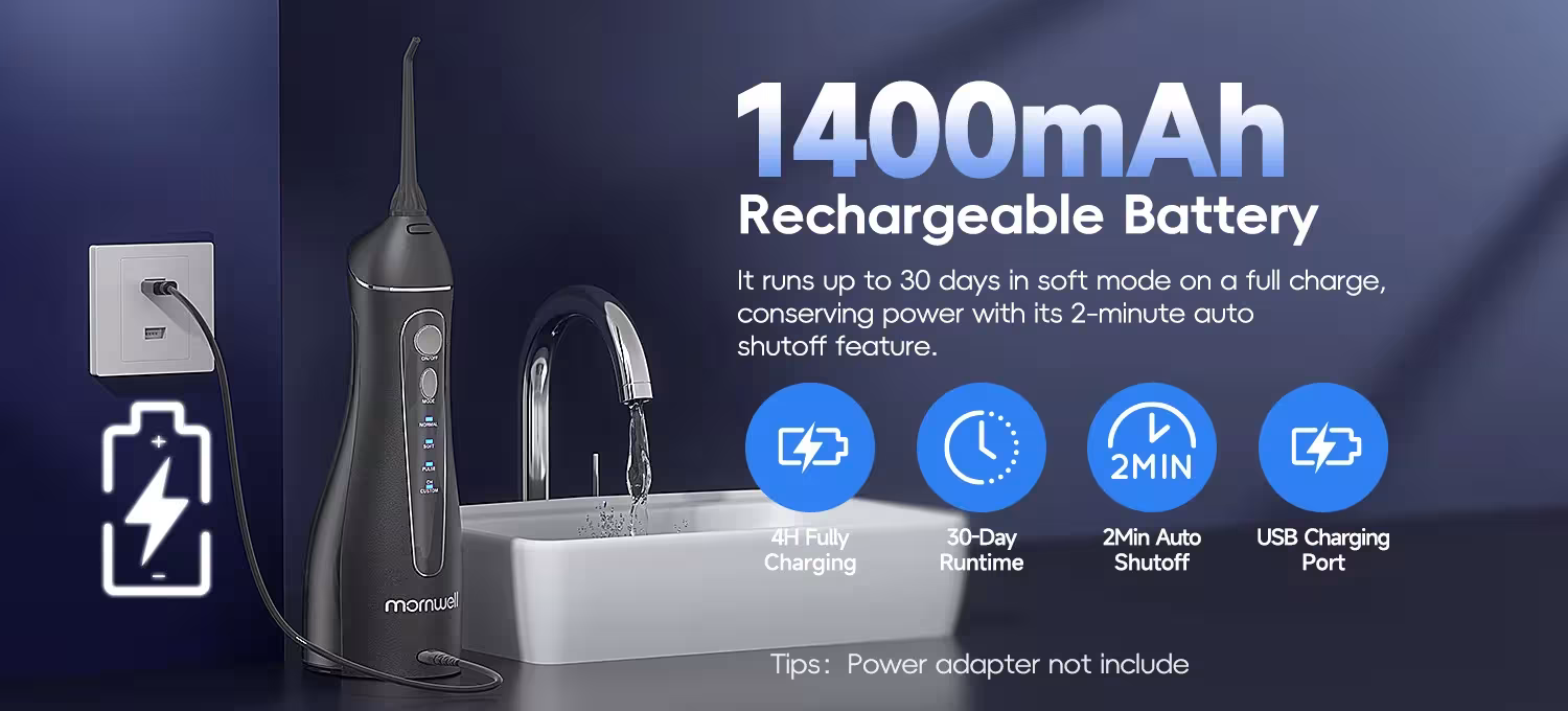 nešiojamas dantų flosavaimo aparatas