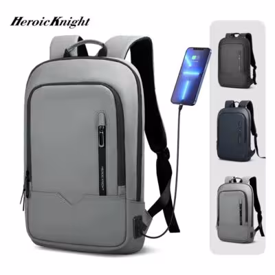 Heroic Knight Business Backpack for 14-inch Laptop with USB Charging
