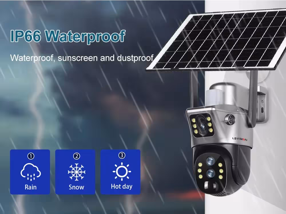 cámara de vigilancia de fuentes solares
