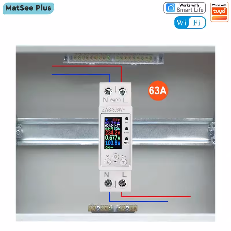 Misuratore elettrico Smart WiFi 63A