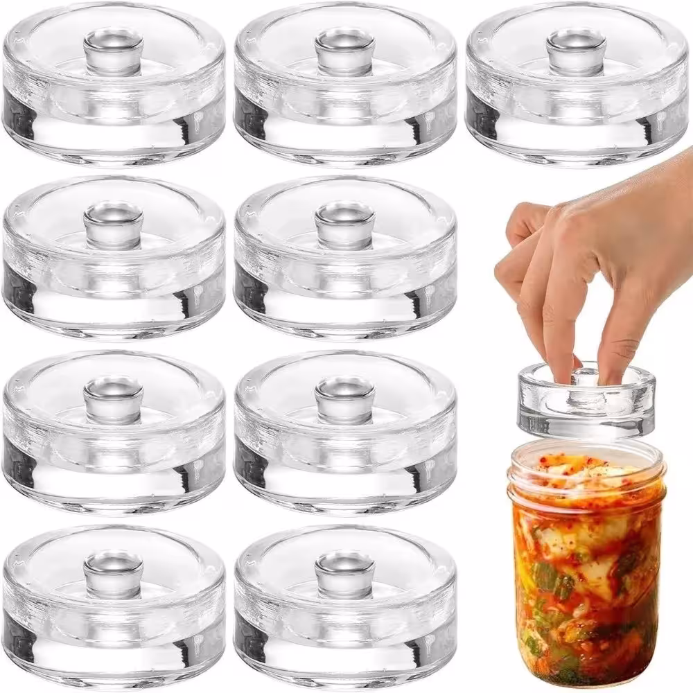 Peso de fermentación de vidrio con asa, 1 unidad, accesorio doméstico transparente