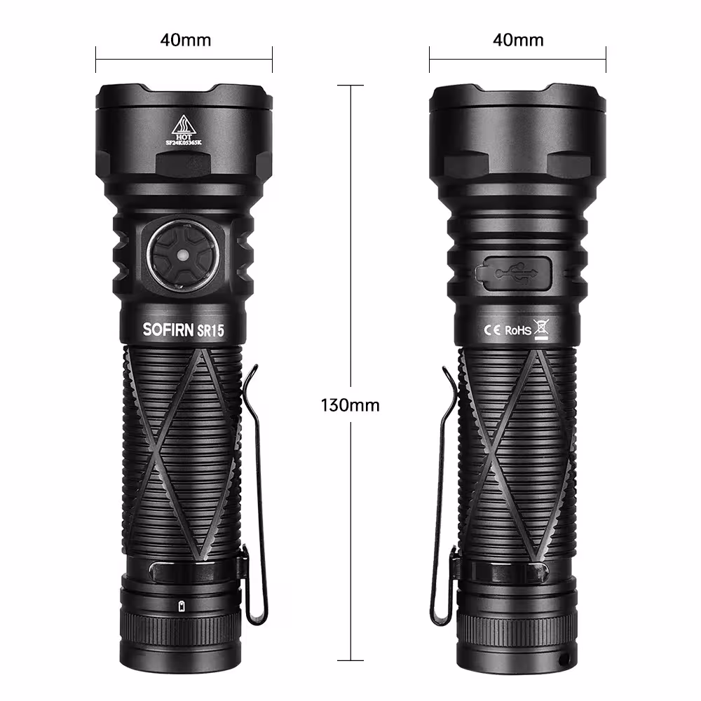 SOFIRN SR15 4500 Lumens LED Flashlight with 510m Range Rechargeable