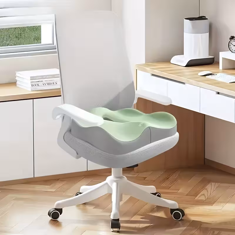 Memory Foam Seat Cushion Ergonomic 3D Green Gray