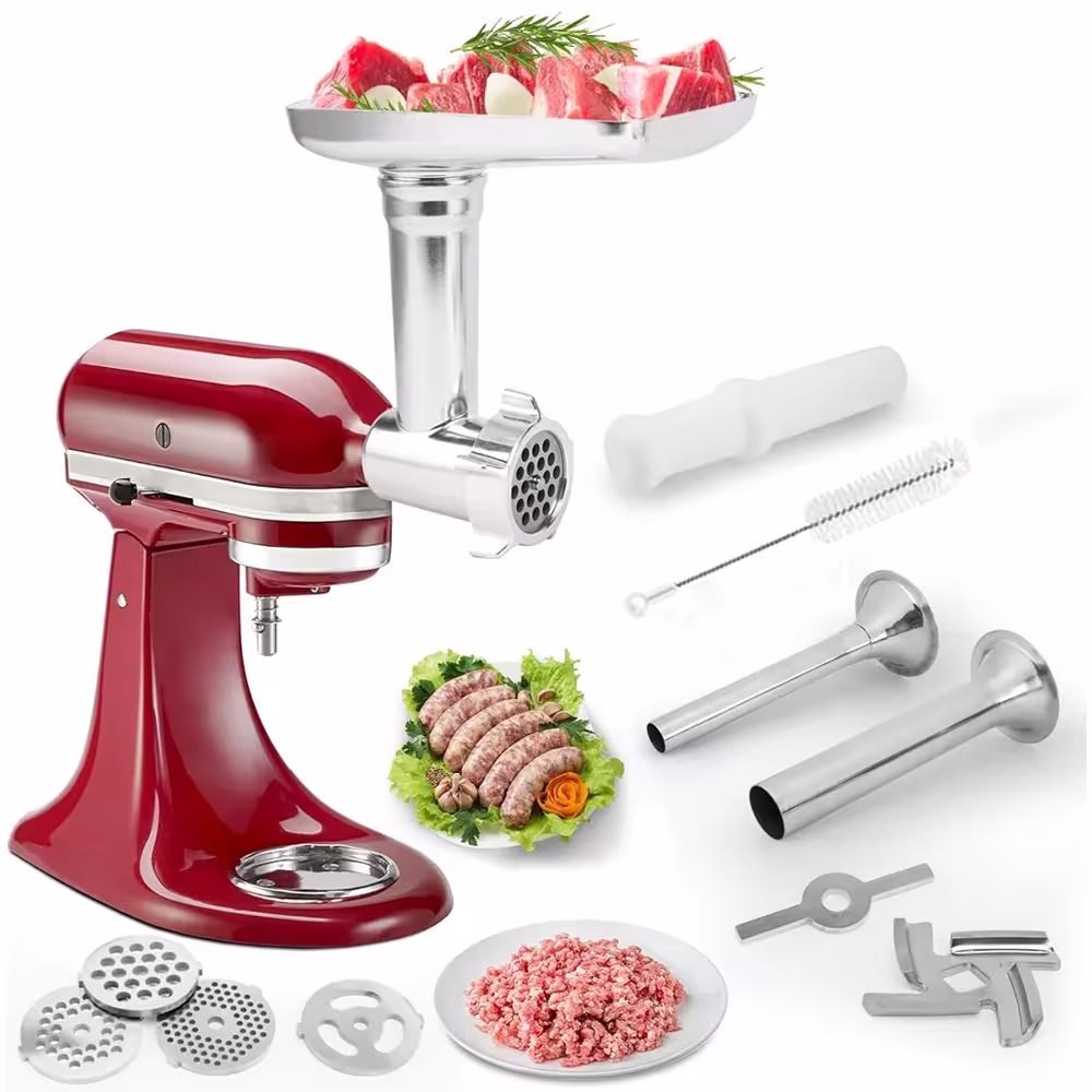 Meat grinder attachment for KitchenAid mixers