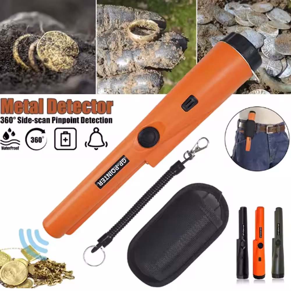 Rankinis metalo detektorius GP-Pointer su LED žibintais ir vandeniui atsparaus bracelete