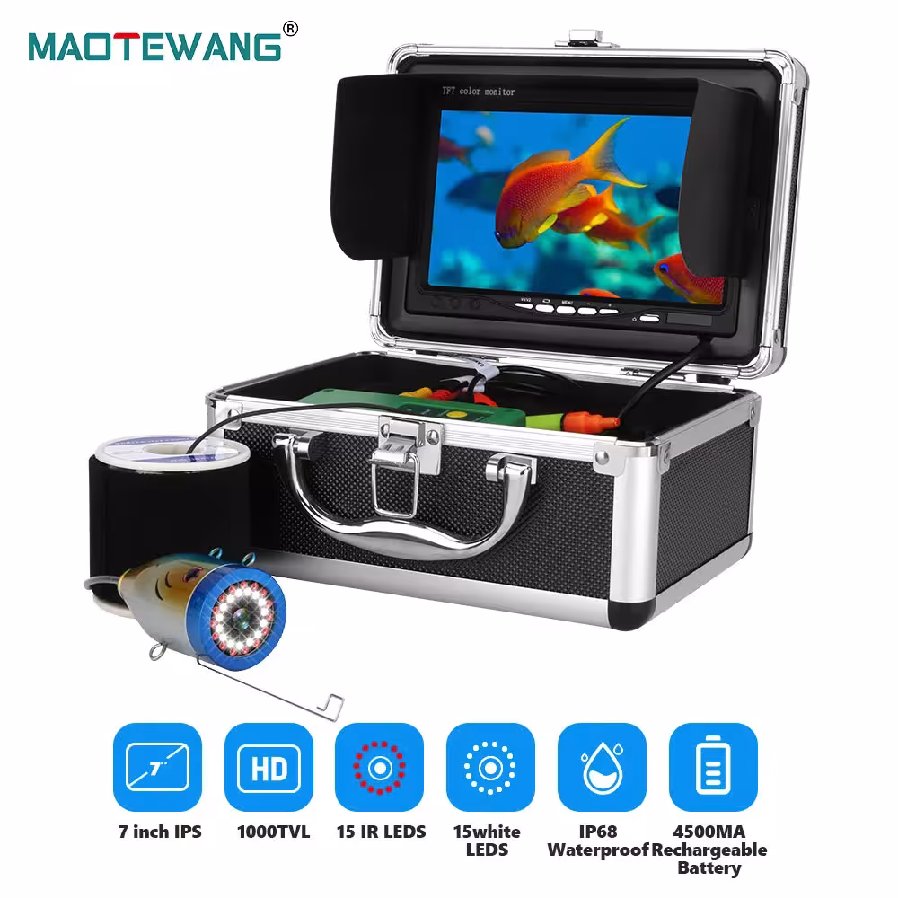 MAOTEWANG caméra de pêche de 7 pouces avec 30 LED lumières 50M étanche