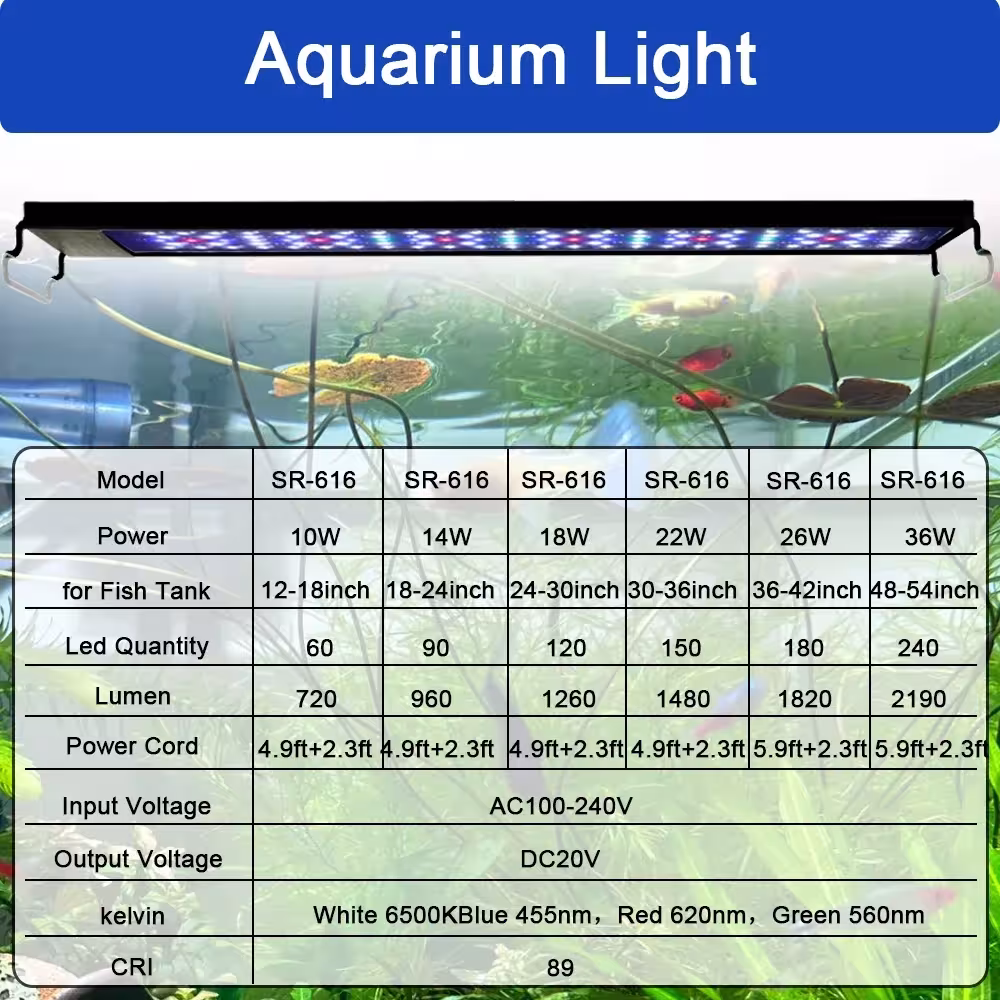 LED akvariumo apšvietimas su laikmačiu