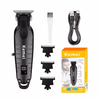 Kemei KM-2293 Įkraunamas plaukų kirpiklis su tipo C USB įkrova profesionalus