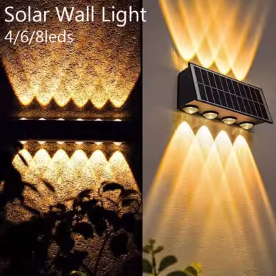 Luminaria de pared solar con 4-8 LED