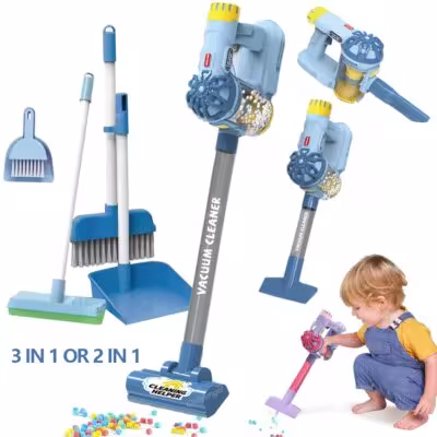 Set di pulizia con aspirapolvere elettrico giocattolo per bambini per giochi di ruolo