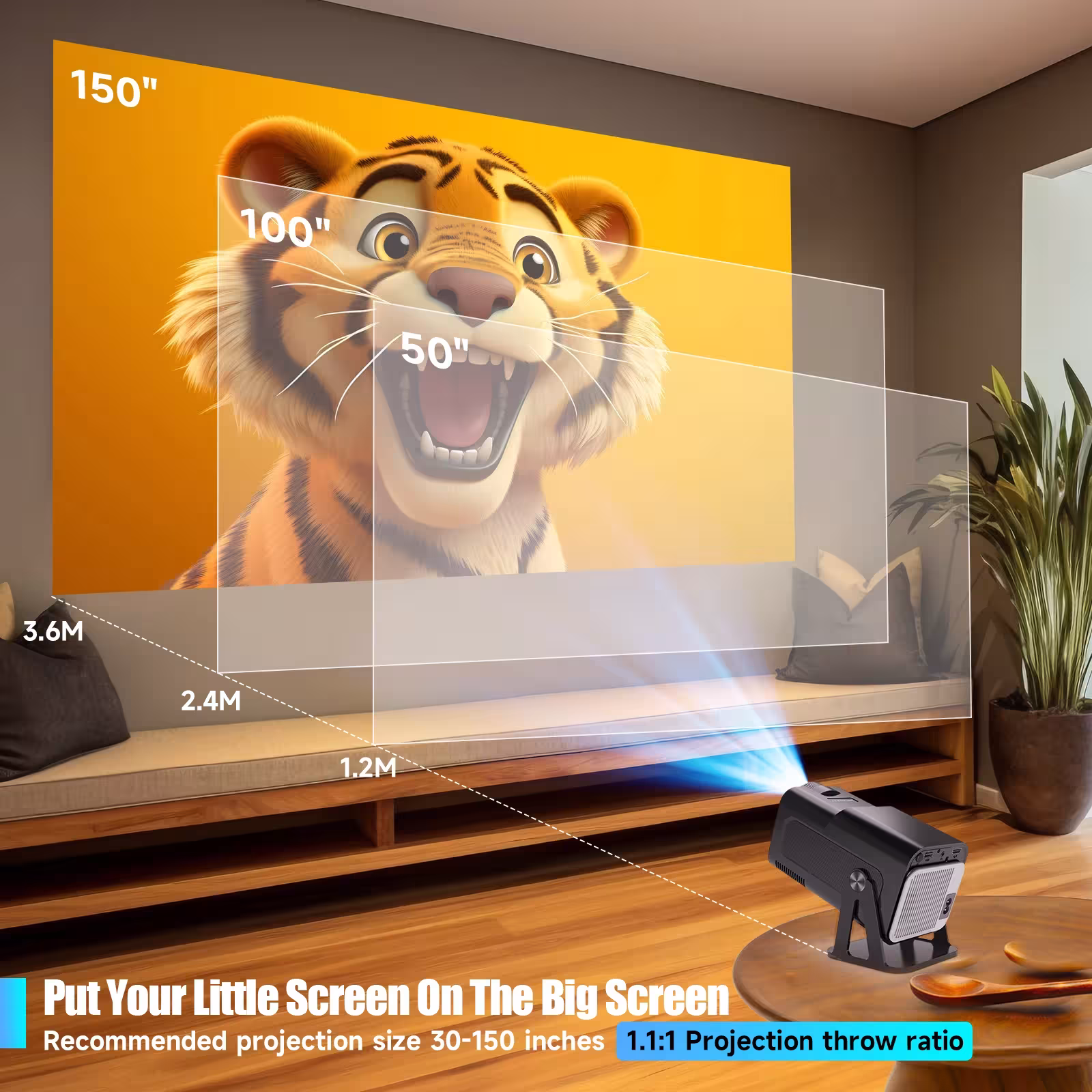 projecteur portable 1080P