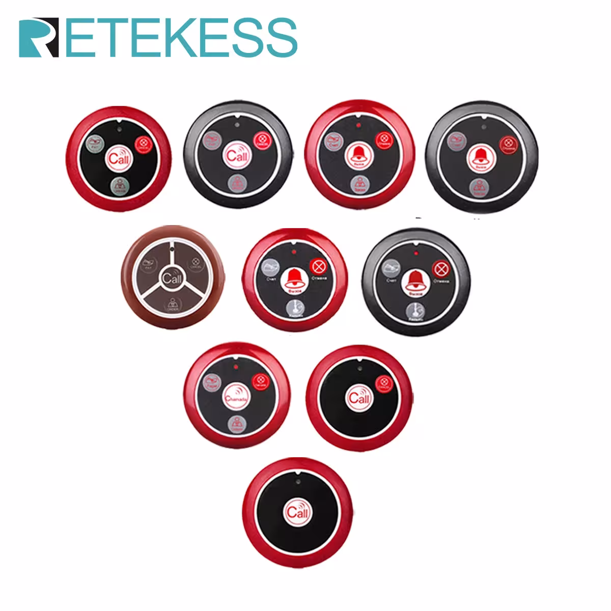RETEKESS T117 10-piece wireless call buttons for restaurant and coffee