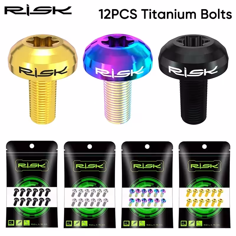 Viti per rotore a disco in lega di titanio M5x10mm 12pz per bicicletta