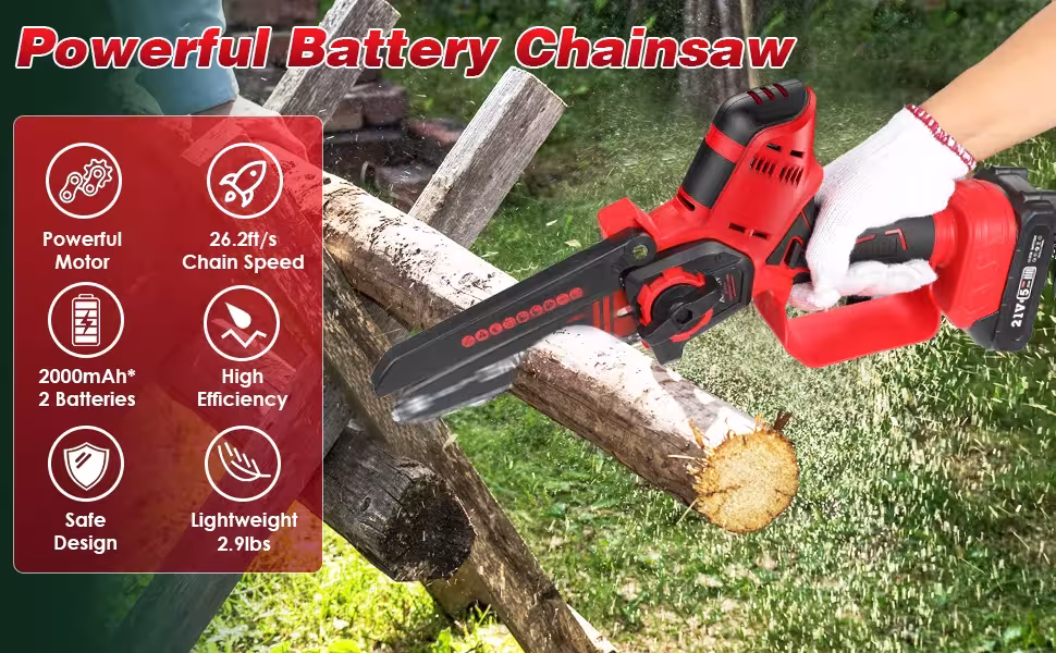 wireless chainsaw 6 inches