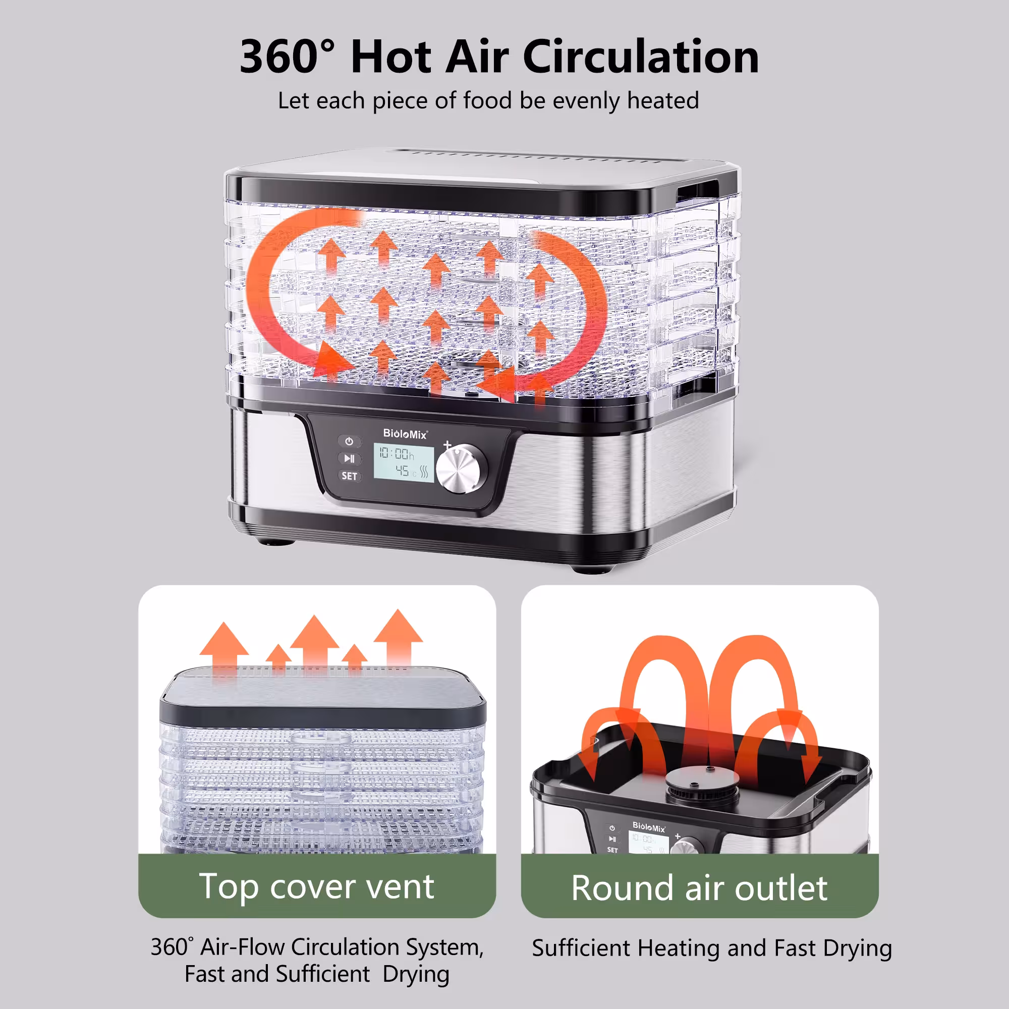 Food dehydrator with control