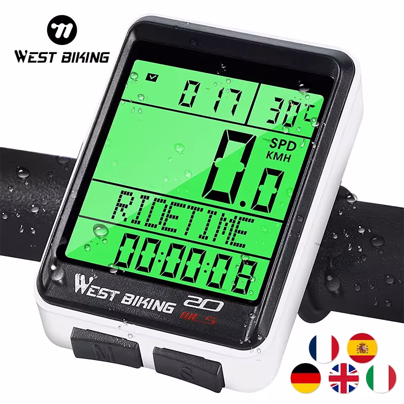 Compteur de vélo sans fil WEST BIKING pour VTT avec protection contre la pluie