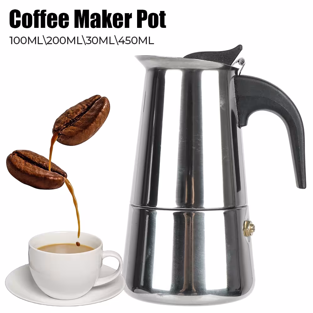 Caffettiera Moka in acciaio inossidabile 2 4 6 9 tazze macchina per espresso da fornello