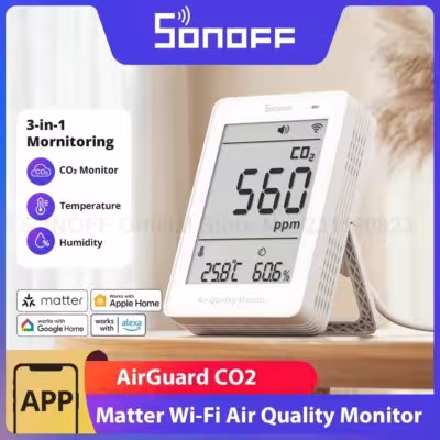 Monitor della qualità dell'aria SONOFF AirGuard CO2 Matter Over WiFi SAWF-08P