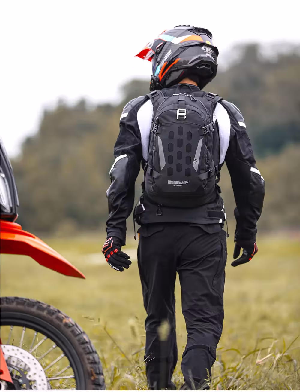 motociklų nuotolinės kelionės kuprinė