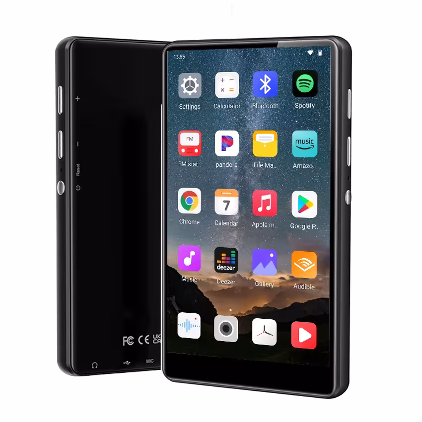 Android 9.0 lettore MP3 memoria 80GB WiFi Bluetooth 4 pollici schermo