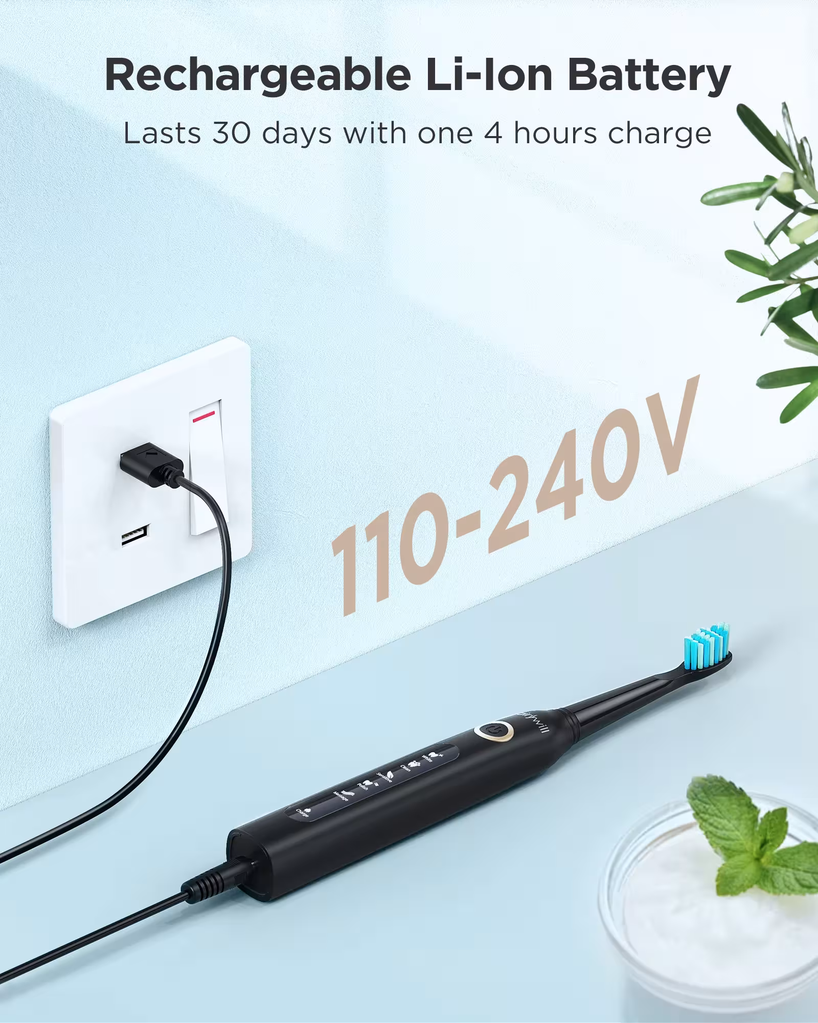elektrinė dantų šepetėlis USB