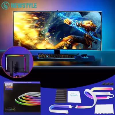 RGB LED gaming strip with screen synchronization